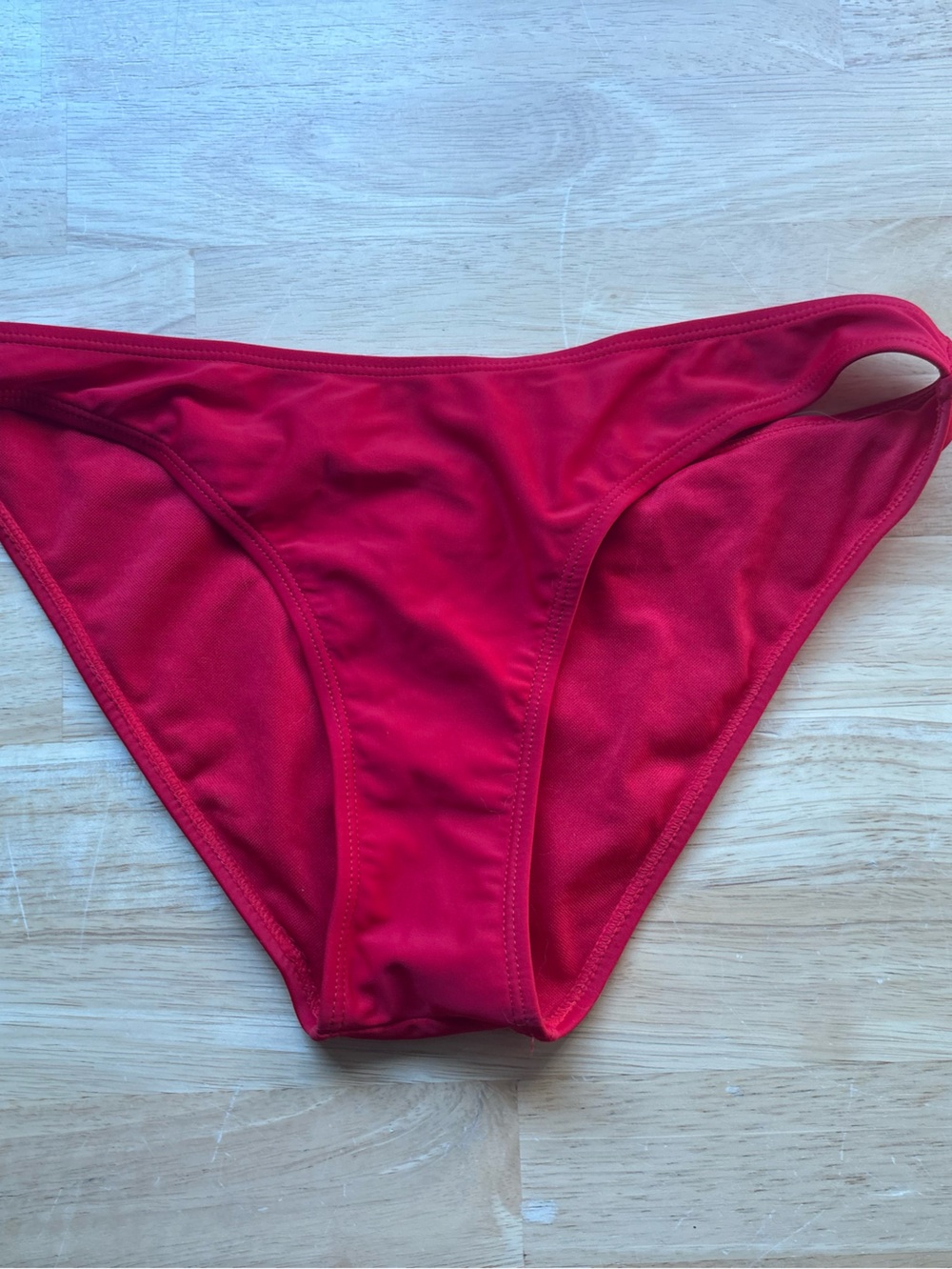 Women's Red One-Shoulder Swim Bottom